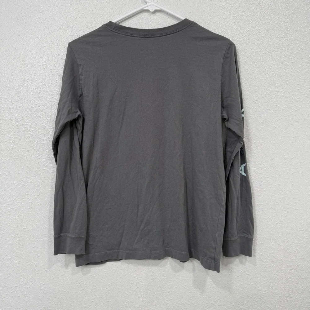 Nike Air Kids XL Gray Long Sleeve‎ Skateboard Shoebox Graphic T-Shirt Cotton